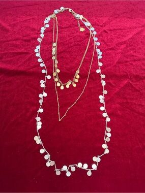 ADIA KIBUR Gold Tone and Silver Tone Layers Statement Necklace